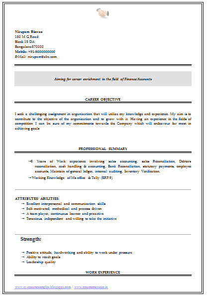 Bc resume template